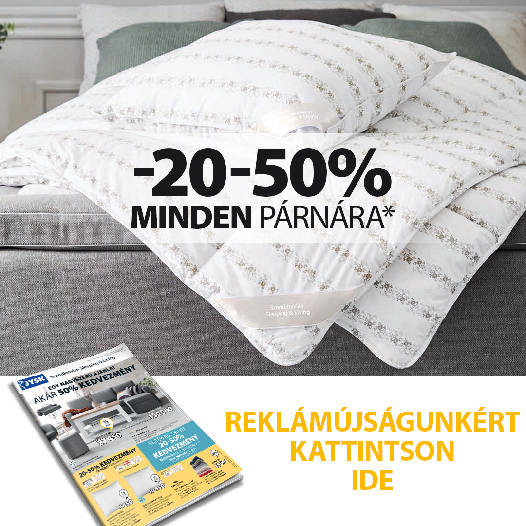 Párnák akár 50% kedvezménnyel