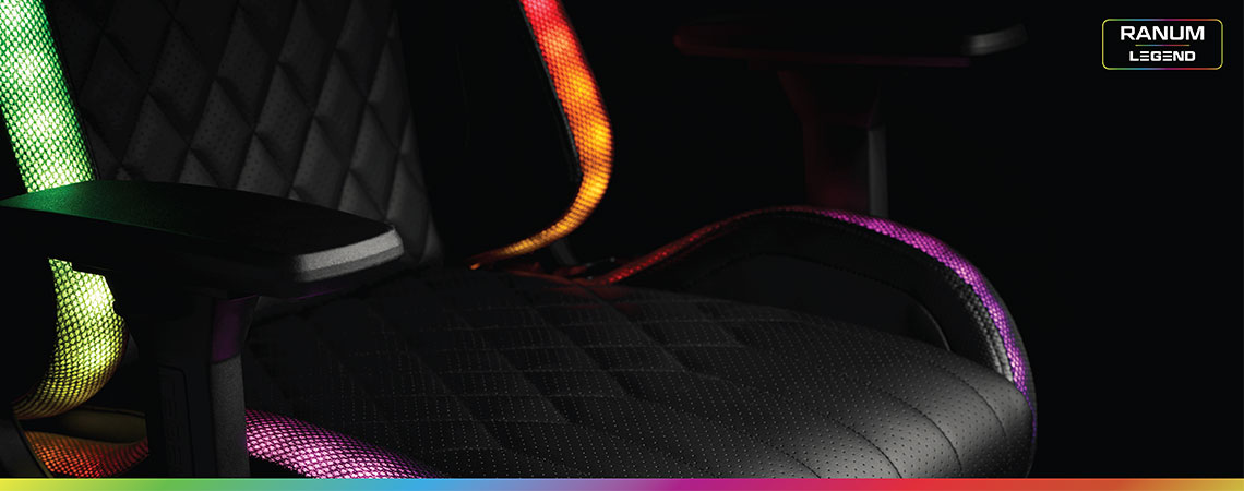 Fekete gamer szék LED világítással sok színben