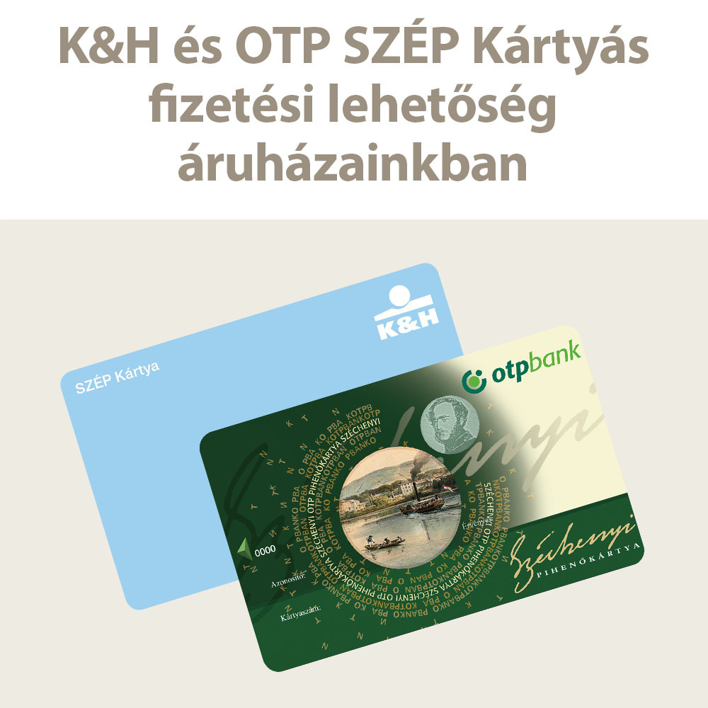 SZÉP kártyás fizetési lehetőség áruházainkban