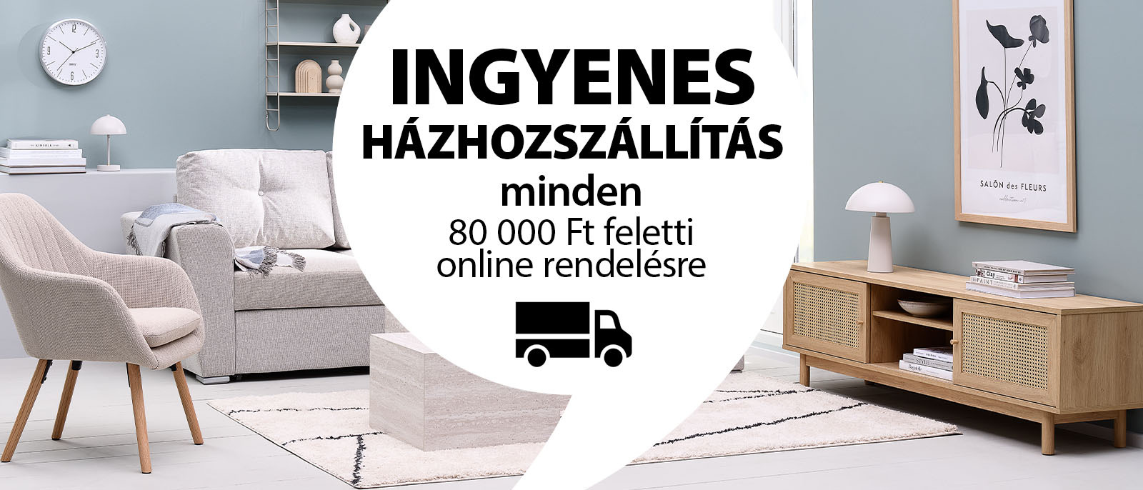 Ingyenes házhozszállítás minden 80 000 Ft feletti online rendelésre